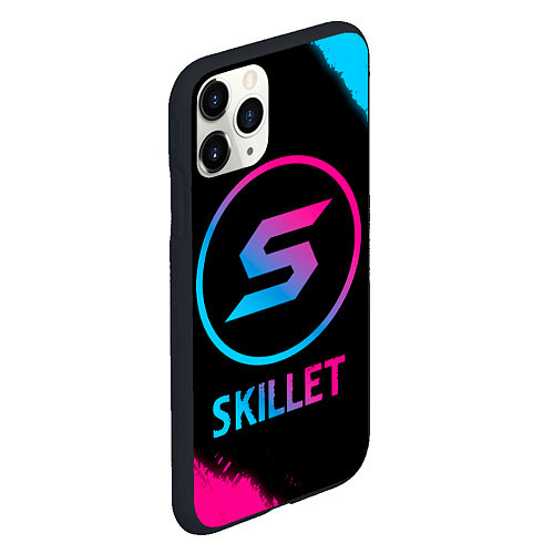 Чехол iPhone 11 Pro матовый Skillet - neon gradient / 3D-Черный – фото 2