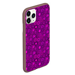 Чехол iPhone 11 Pro матовый Абстрактный неоновый узор Фуксия, цвет: 3D-коричневый — фото 2