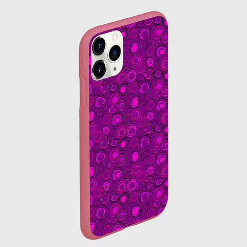 Чехол iPhone 11 Pro матовый Абстрактный неоновый узор Фуксия / 3D-Малиновый – фото 2