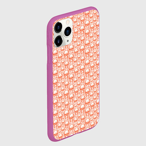 Чехол iPhone 11 Pro матовый Череп и сердце / 3D-Фиолетовый – фото 2