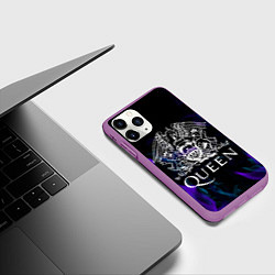 Чехол iPhone 11 Pro матовый Queen пламя неон, цвет: 3D-фиолетовый — фото 2