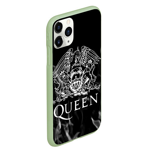 Чехол iPhone 11 Pro матовый Queen огонь / 3D-Салатовый – фото 2