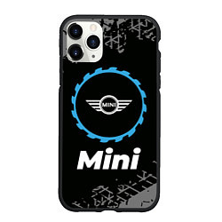 Чехол iPhone 11 Pro матовый Mini в стиле Top Gear со следами шин на фоне, цвет: 3D-черный