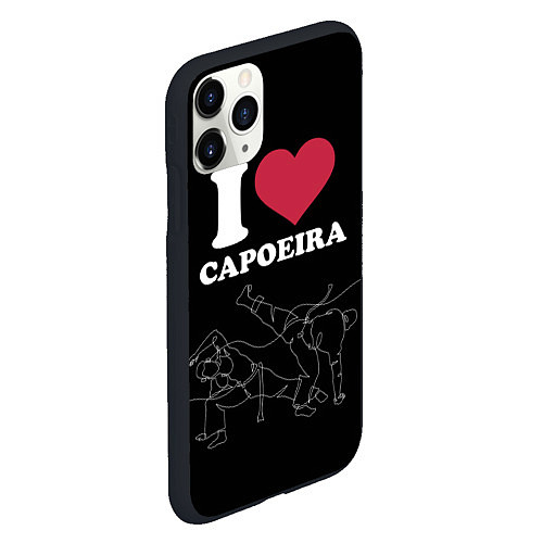 Чехол iPhone 11 Pro матовый I love Capoeira Battle line / 3D-Черный – фото 2