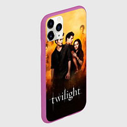 Чехол iPhone 11 Pro матовый Сумерки сага бежевый и черный фон, цвет: 3D-фиолетовый — фото 2