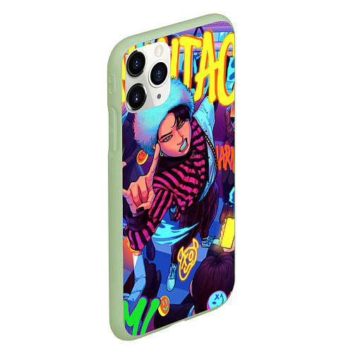 Чехол iPhone 11 Pro матовый Han Maniac fan art / 3D-Салатовый – фото 2