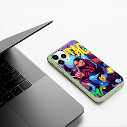 Чехол iPhone 11 Pro матовый Han Maniac fan art, цвет: 3D-салатовый — фото 2