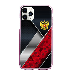 Чехол iPhone 11 Pro матовый Red & black Russia, цвет: 3D-розовый
