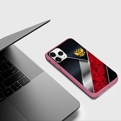 Чехол iPhone 11 Pro матовый Red & black Russia, цвет: 3D-малиновый — фото 2