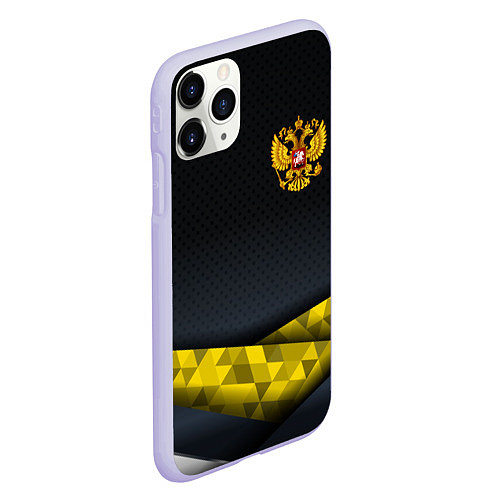 Чехол iPhone 11 Pro матовый Золотой герб black gold / 3D-Светло-сиреневый – фото 2