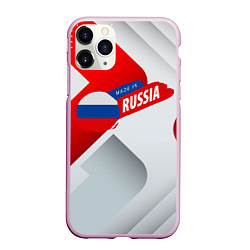 Чехол iPhone 11 Pro матовый Welcome to Russia red & white, цвет: 3D-розовый
