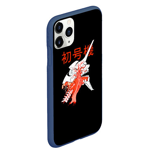 Чехол iPhone 11 Pro матовый Евангелион: EVA-01 / 3D-Тёмно-синий – фото 2