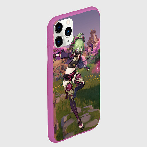 Чехол iPhone 11 Pro матовый Куки Синобу / 3D-Фиолетовый – фото 2