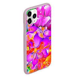 Чехол iPhone 11 Pro матовый Flower Illusion, цвет: 3D-розовый — фото 2