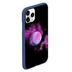 Чехол iPhone 11 Pro матовый Космическая Луна в дыму, цвет: 3D-тёмно-синий — фото 2