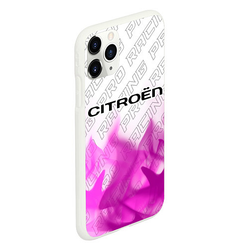 Чехол iPhone 11 Pro матовый Citroen pro racing: символ сверху / 3D-Белый – фото 2