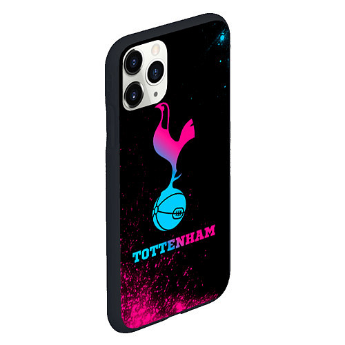 Чехол iPhone 11 Pro матовый Tottenham - neon gradient / 3D-Черный – фото 2