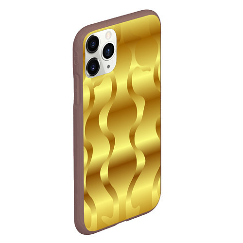 Чехол iPhone 11 Pro матовый Золото абстрактная графика / 3D-Коричневый – фото 2