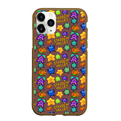 Чехол iPhone 11 Pro матовый Stardew Valley pattern brown, цвет: 3D-коричневый