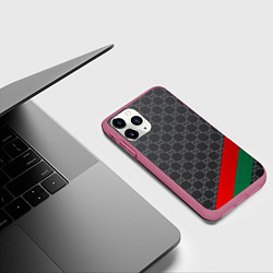 Чехол iPhone 11 Pro матовый В стиле gucci, цвет: 3D-малиновый — фото 2