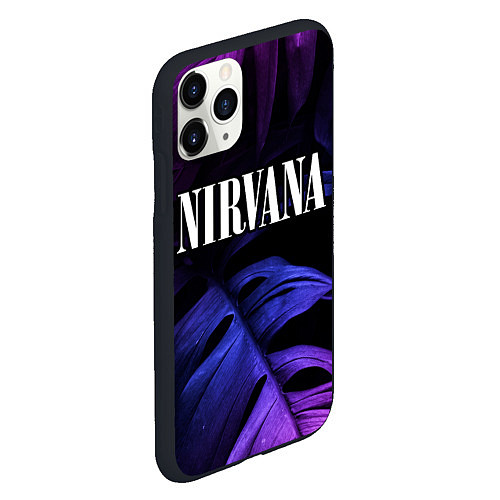 Чехол iPhone 11 Pro матовый Nirvana neon monstera / 3D-Черный – фото 2