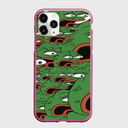 Чехол iPhone 11 Pro матовый Пепе лягушка, цвет: 3D-малиновый