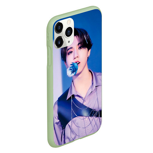 Чехол iPhone 11 Pro матовый Stray Kids 2nd World Tour Maniac Han / 3D-Салатовый – фото 2