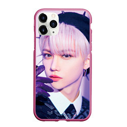 Чехол iPhone 11 Pro матовый Stray Kids 2nd World Tour Maniac Felix, цвет: 3D-малиновый