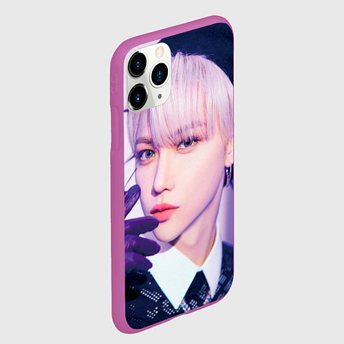 Чехол iPhone 11 Pro матовый Stray Kids 2nd World Tour Maniac Felix / 3D-Фиолетовый – фото 2