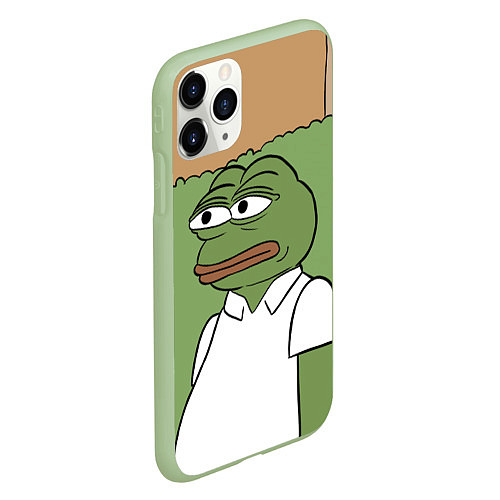 Чехол iPhone 11 Pro матовый Pepe Gomer прячется в кусты / 3D-Салатовый – фото 2
