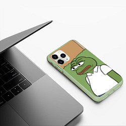 Чехол iPhone 11 Pro матовый Pepe Gomer прячется в кусты, цвет: 3D-салатовый — фото 2