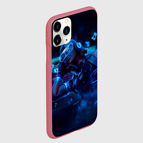 Чехол iPhone 11 Pro матовый Valorant Raze, Музыка / 3D-Малиновый – фото 2