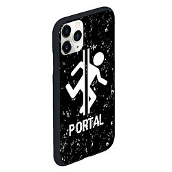 Чехол iPhone 11 Pro матовый Portal glitch на темном фоне, цвет: 3D-черный — фото 2
