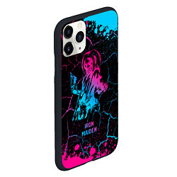 Чехол iPhone 11 Pro матовый Iron Maiden - neon gradient, цвет: 3D-черный — фото 2