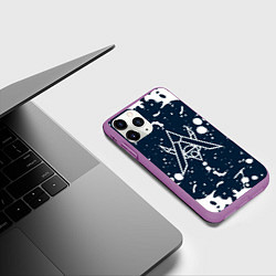 Чехол iPhone 11 Pro матовый Alan walker - Краска, цвет: 3D-фиолетовый — фото 2
