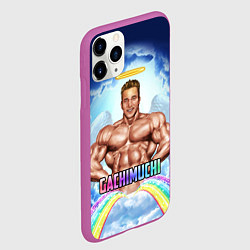 Чехол iPhone 11 Pro матовый Гачимучи мем, цвет: 3D-фиолетовый — фото 2