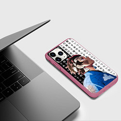 Чехол iPhone 11 Pro матовый Танджиро Комадо - Клинок, цвет: 3D-малиновый — фото 2