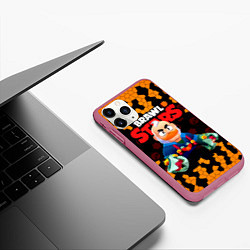 Чехол iPhone 11 Pro матовый Sam Brawl stars, цвет: 3D-малиновый — фото 2