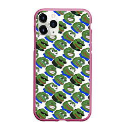 Чехол iPhone 11 Pro матовый Эмоции Пепе, цвет: 3D-малиновый