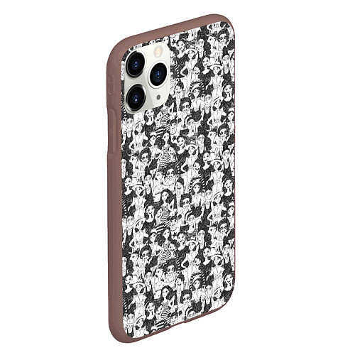 Чехол iPhone 11 Pro матовый Весёлая девушка / 3D-Коричневый – фото 2