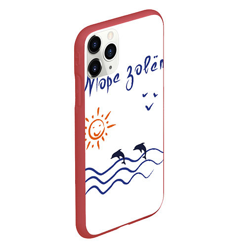 Чехол iPhone 11 Pro матовый Лето Море зовет / 3D-Красный – фото 2