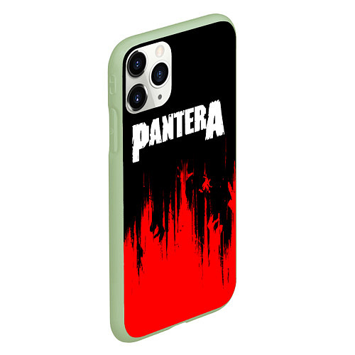 Чехол iPhone 11 Pro матовый Pantera руки / 3D-Салатовый – фото 2