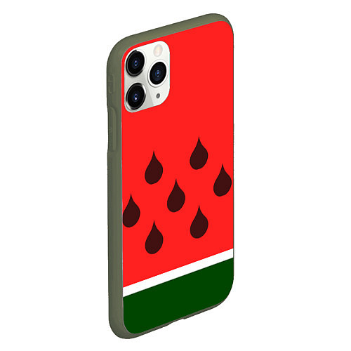 Чехол iPhone 11 Pro матовый Сочный летний арбуз / 3D-Темно-зеленый – фото 2