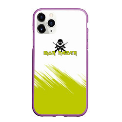 Чехол iPhone 11 Pro матовый Iron Maiden желтая краска, цвет: 3D-фиолетовый