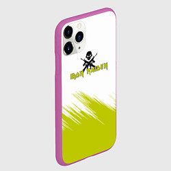 Чехол iPhone 11 Pro матовый Iron Maiden желтая краска, цвет: 3D-фиолетовый — фото 2