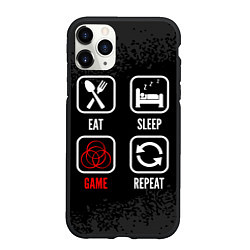 Чехол iPhone 11 Pro матовый Eat, sleep, Elden Ring, repeat, цвет: 3D-черный