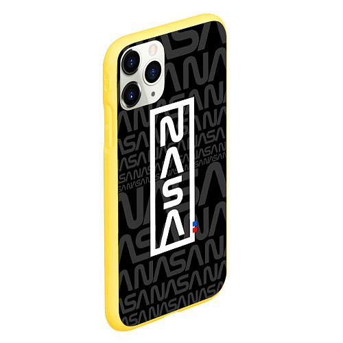 Чехол iPhone 11 Pro матовый Nasa паттерн / 3D-Желтый – фото 2