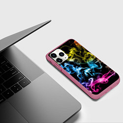 Чехол iPhone 11 Pro матовый Эйфория в дыму, цвет: 3D-малиновый — фото 2