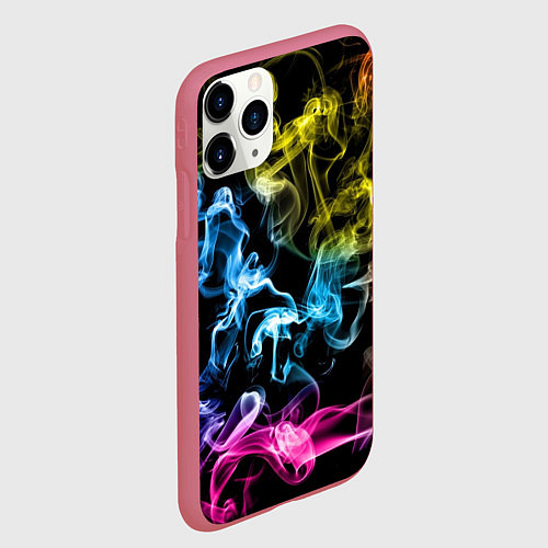 Чехол iPhone 11 Pro матовый Эйфория в дыму / 3D-Малиновый – фото 2
