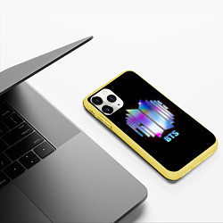 Чехол iPhone 11 Pro матовый BTS gradient logo, цвет: 3D-желтый — фото 2